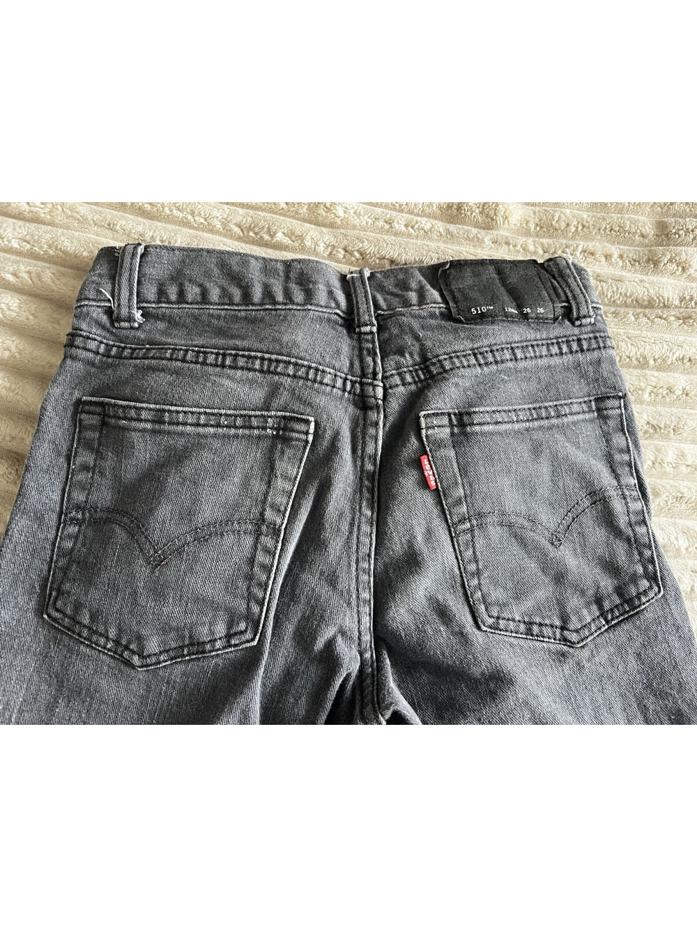 Boys Levi's 510 Skinny Jeans Gray Denim Stretch Classic Size 12 REG 26x26
